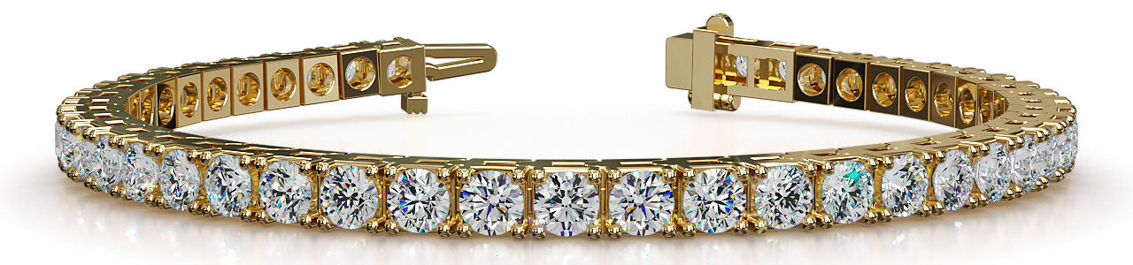 TENNIS BRACELET 2.7MM LAB DIAMOND 4 PRONG YELLOW GOLD