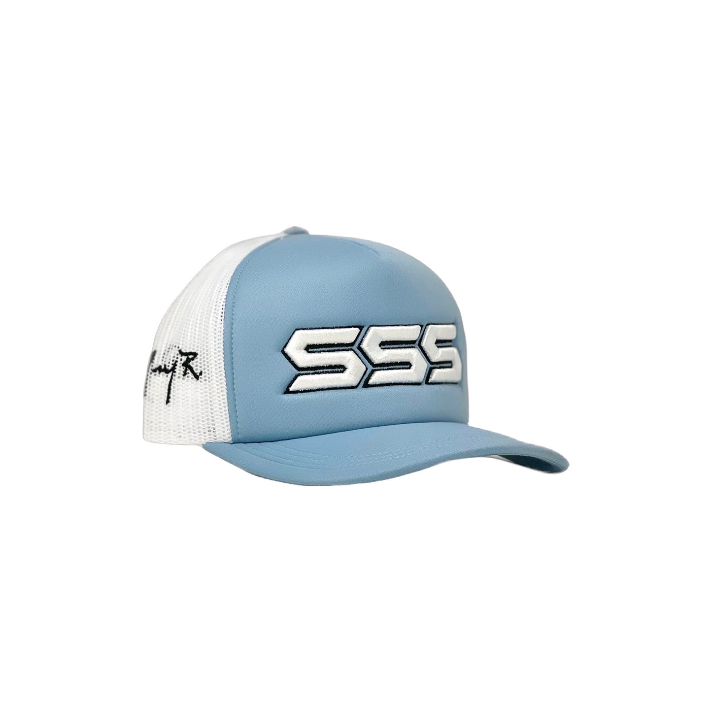 TRIPLES SIGNATURE TRUCKER HAT WHITE/BLUE PALE