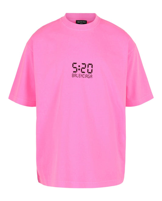 BALENCIAGA 5:20 GRAPHIC FIT T-SHIRT PINK