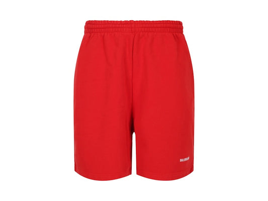 BALENCIAGA TERRY VINTAGE LOGO SWEAT SHORT RED