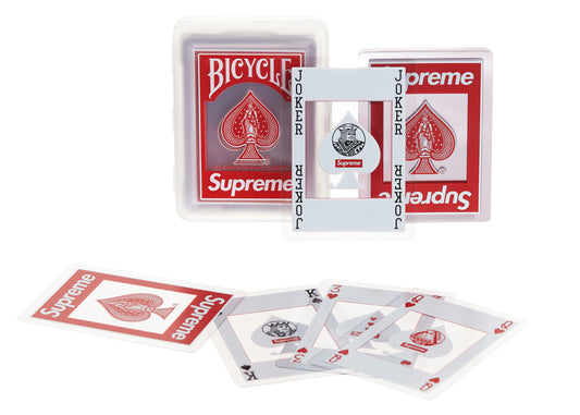 SUPREME BICLYCLE CLEAR PLAYING CARDS RED